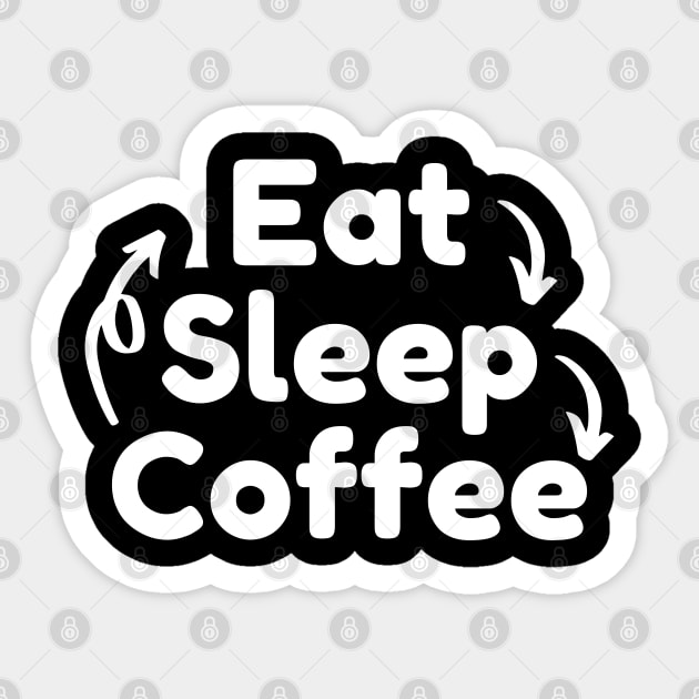 Eat Sleep Coffee Repeat. Funny Coffee Lover Gift Sticker by That Cheeky Tee